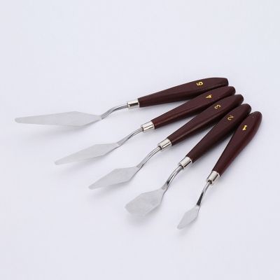 5pcs Painting Mixed Palette Knife Stainless Steel Scraper Spatula Drawing Art Supplies For Artist Oil Canvas Paint Color Mixing