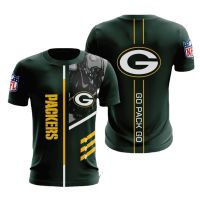 2023 summer new European and American NFL football team 3D digital printing round neck T-shirt short sleeve personalized name