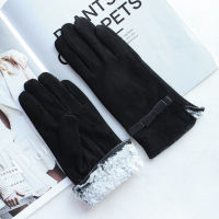 Bickmods New Women Leather Gloves Short Style Black Fashion Kid Suede Gloves To Keep Warm In Winter