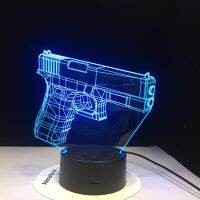 ปืน3d ไฟกลางคืน Led ทหารราบโต๊ะ Usb เด็ก Rgbw 47 Ak เซ็นเซอร์ปืนของขวัญอาวุธ M4 Fps