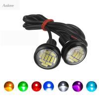 ANLOVE ไฟจอดรถ2ชิ้นโคมไฟป้ายทะเบียนรถไฟท้ายตอนกลางวัน,ไฟ12SMD 4014 LED ตาเหยี่ยวไฟสัญญาณเลี้ยวสีขาว