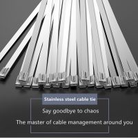 10PCS/bag 304 stainless steel cable tie 4.6 mm wide self-locking cable tie multi-purpose metal exhaust winding and locking tie