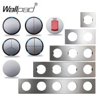 Wallpad L6 Silver Aluminum LED Wall Light Switch 1 2 3 4 Gang Intermediate Water Heater AC DP 2P Switch DIY Free Combination