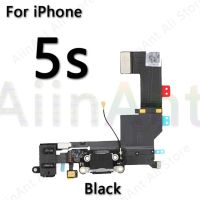 Aiinant ขั้วต่อ Usb ชาร์จพอร์ตแท่นชาร์จชาร์จสายเคเบิ้ลยืดหยุ่นสำหรับ Iphone 5 S 5 Se 7 6 6S Plus อะไหล่ซ่อมโทรศัพท์