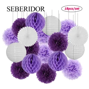 Purple Tissue Paper Fan 18