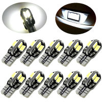 [กระฉับกระเฉง] 10ชิ้นแคนบัส T10 194 168 W5W 5730 8 LED SMD สีขาวหลอดไฟข้างรถแผ่นเรืองแสง