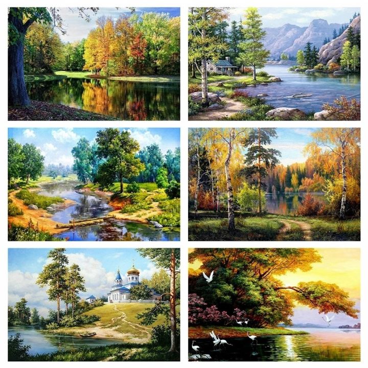 Jinxiu cross-stitch） EverShine 5D DIY Diamond Painting Summer Landscape  Diamond Embroidery Cross Stitch Tree Full Square Mosaic Nature New Home  Decor