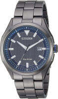 Citizen Mens Eco-Drive Weekender Watch in Black IP Stainless Steel, Blue Dial (Model: AW1147-52L)