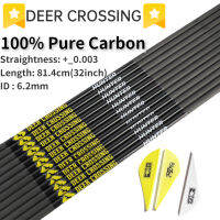 Pure Carbon Arrows Shaft 300-800 Spine ID : 6.2mm High Strength DIY Shooting Recurver Compound Bow