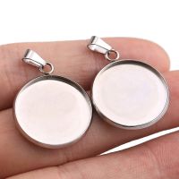 10pc/lot Stainless Steel Cabochon Cameo Bracelet Charms ForJewelry Making Necklace Pendants Findings Bases Tray Blank Diy Bezel