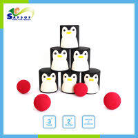 Safsof ปลอดภัย ของเด็กเล่น Penguin Toss Set ลวดลายสัตว์ เพนกวิน เกมส์ปากระป๋อง ปาลูกบอลใส่กระป๋อง AT-03N ปาป๋อง โยนบอล ปาบอล กระป๋อง ยางฟองน้ำนุ่ม