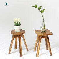 SiamMandalay Wood Planter Stand ขาตั้งกระถางต้นไม้ แผ่นรองกระถางหน้ากว้าง 8"x สูง12" ขาตั้งไม้ ไม้จามจุรี งานไม้มินิมอล