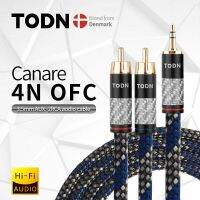 Canare แจ็ค3.5มม. ไปยัง2RCA OFC สาย Aux เสียง Rca สเตอริโอไฮไฟสำหรับเครื่องขยายเสียงโทรศัพท์มือถือคอมพิวเตอร์เดสก์ท็อป