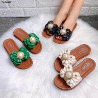 2023 ใหม่รองเท้าแตะผู้หญิง Outerwear Bow Knot Buckle นุ่มสบายน้ำเทรนด์ลาก