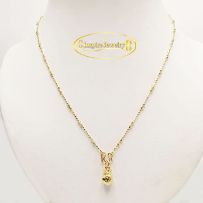 Inspire Jewelry ,ชุดเซ็ท สร้อยคอทอง และจี้ถุงทอง หุ้มทองแท้ 100% 24K พร้อมกล่องทอง