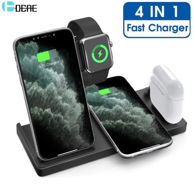 15W Wireless Charger 4 in 1 Fast Charging Station for Apple Watch 7 6 5 iPhone 14 13 12 11 XS MAX XR X 8 Airpods 3 Pro Stand Pad