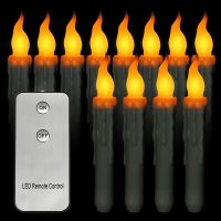 [VIVI decorations] แพ็ค6หรือ12 Flameless Velas Remote6.7นิ้วสีเหลืองริบหรี่ไร้สายเทียนแต่งงานพลาสติกแบตเตอรี่ Candele สำหรับวันเกิด