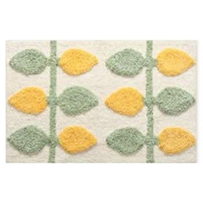 Bathroom Carpet Green Theme Door Mat Non-Slip Soft Bright Mat Decoration Flocking Bedroom Living Room Carpet Floor Mat