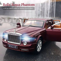 A1:24 Rolls Royce Phantom Diecast รุ่นรถโลหะของเล่นรถจำลองเสียงดึงกลับรถคอลเลกชันเด็กของขวัญ A249M