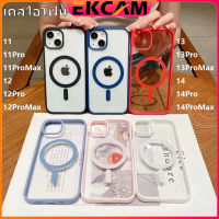 ??Ekcam ?Top OnSale เคส แม่เหล็ก เคสหลังใสขอบสี สำหรับรุ่น เคสไอโฟน iphone 14 13 12 11 pro promax plus พลัส p แม่เหล็ก เคสไอโฟนซองใส่โทรศัพท์เคสมือถือเคสโทรศัพ เคสพาสเทล เคสพาสเทล