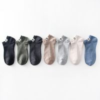 Boat socks mens solid color cotton socks mens summer thin cloth label mens socks New products of mens socks