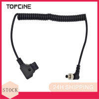 Topcine D-Tap to Locking DC 5.5 2.5mm Monitor Power Cable, Right Angle Coiled Cable Suitable for PIX-E7 PIX-E5 7 Atomos Sony ,Hollyland Mars 400s, 40inch Length, compatible with 2.1 5.5mm or 2.5 5.5mm