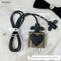 Witkitty ชุดตัวป้องกันสายชาร์จสำหรับโทรศัพท์18W 20W, เคสป้องกันสายชาร์จเคสสายการ์ตูนน่ารักปลอกใส