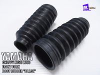 #ยางหุ้มโช๊คหน้า สีดำ YAMAHA CHAPPY LB50 LB80 // FRONT FORK BOOT RUBBER "BLACK"  1 Set