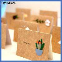 OWMXZL 12PCS ทนทานต่อการใช้งาน การ์ดอวยพรทำมือ ที่มีคุณภาพสูง กระดาษคราฟท์ สาวสไตล์ Instagram น่ารักขอบคุณการ์ด เพื่อนๆ ประณีตประณีตประณีต การ์ดของขวัญวันเกิด DIY