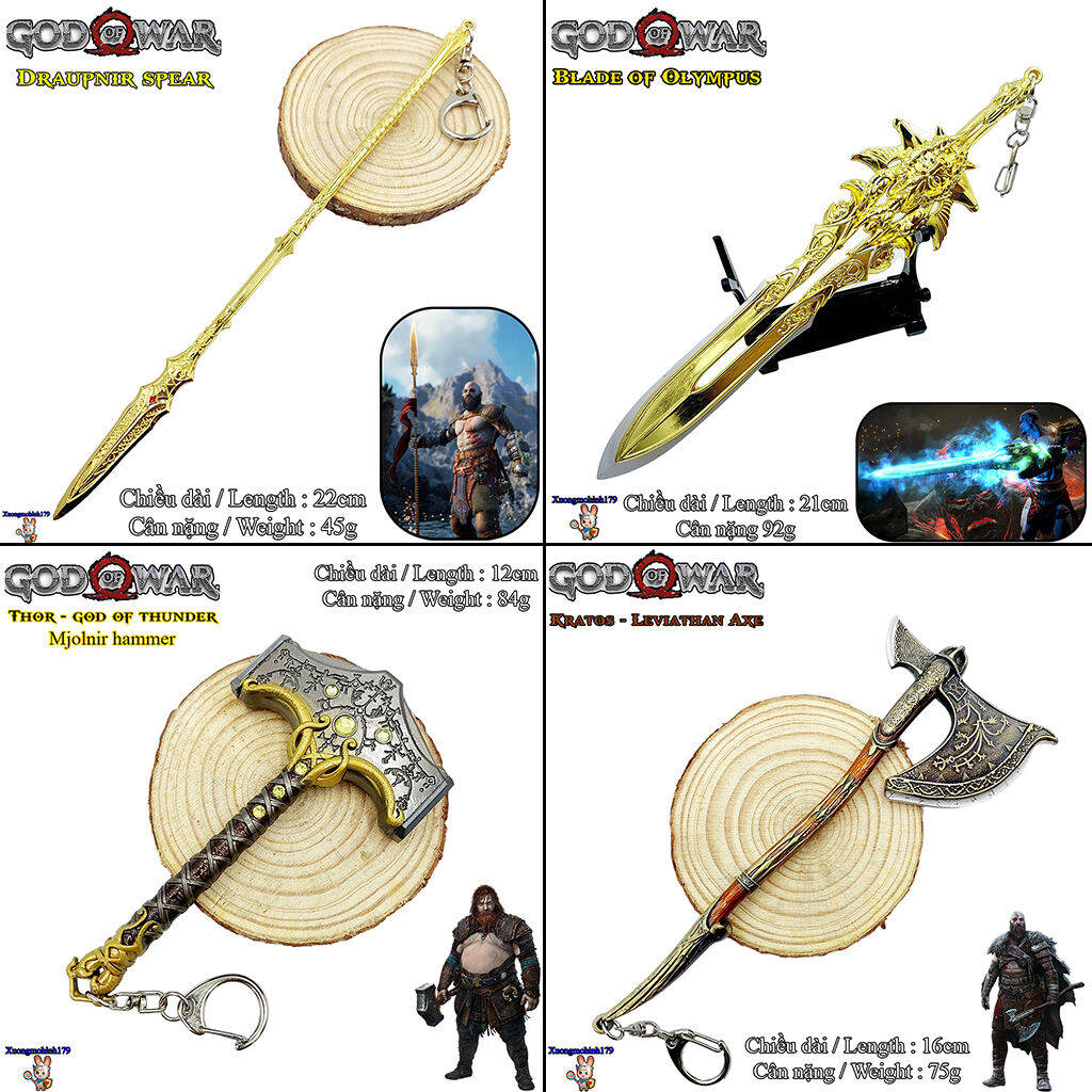 Mô hình Kratos God Of War Ragnarok Blade of Chaos Norse Exile Draupnir