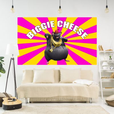 Biggie Cheese Meme Tapestry Funny Cartoon Printed Hippie Wall Hanging Carpets Bedroom Or Hoom For Decoration Tapestries Hangings