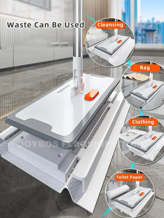 joybos-ไม้ถูพื้นฝุ่นไฟฟ้าสถิตแบบใช้แล้วทิ้งไม้ถูพื้นบีบซับแบนแบบหมุนได้360-ไม้ถูพื้นอัตโนมัติสำหรับครัวเรือนที่ขี้เกียจไม่ต้องซักไม้ถูพื้นแบนทำความสะอาด