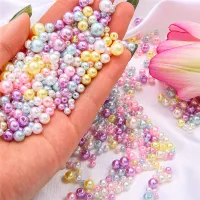 150pcs/Bag Mix Size 3/4/5/6/8mm Beads With Hole Colorful Pearls Round Acrylic Imitation Pearl DIY For Jewelry Making Craft