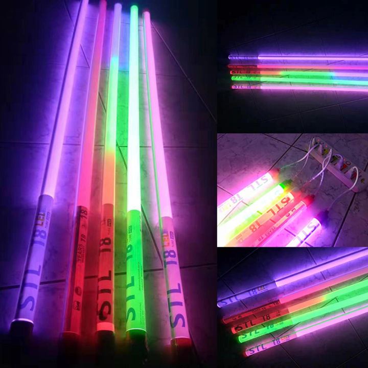 nemoso-stหลอดไฟสี-led-หลอดไฟงานวัด-หลอดน็อคดาวน์-หลอดพร้อมปลั๊ก-t8-18w-หลอดนีออนสี-มี11สี