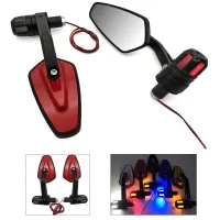 Motorcycle 22mm Rearview Handle mirror With LED Turn signal Side Light For Yamaha WR250R WR250X WR450 wr 450 f SEROW 225 250