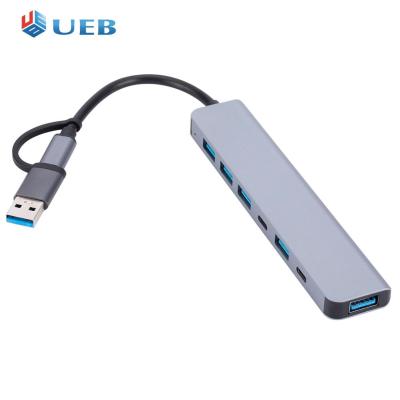 USB หลากหลาย-C รางช่องยูเอสบีมินิยูเอสบีพกพาฮับ4/5/7พอร์ตการส่งข้อมูลความเร็วสูงปลั๊กแอนด์เพลย์สำหรับคอมพิวเตอร์พีซี