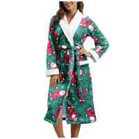 Women Bathrobe Nightgown Thick Warm Robe Winter Unisex Hooded Plush Pajamas Pink Cute Adults Animal Flannel Bath Robe Sleepwear