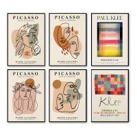 ที่มีสีสัน Picasso บทคัดย่อ Line ผู้หญิงพิมพ์โปสเตอร์สำหรับห้องนั่งเล่นตกแต่งบ้าน-Nordic Retro ภาพจิตรกรรมฝาผนัง-Paul Klee Wall Art ภาพวาดผ้าใบ