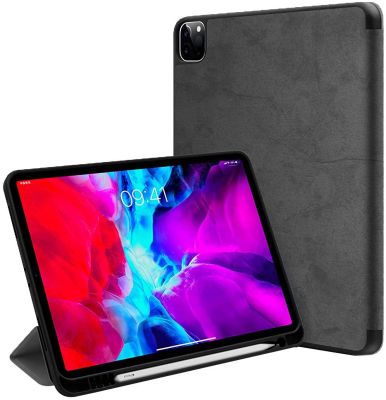 Case สำหรับ New iPad Pro 12.9 2020 [รองรับ Apple pencil Pair &amp; Wireless CHARGING], Full Trifold Stand พร้อม TPU Soft EDGE [Auto SLEEP/Wake]