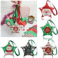 AJOQNU ถุงคริสต์มาส10ชิ้นอุปกรณ์ปาร์ตี้สุดสร้างสรรค์กล่องลูกอมของขวัญตกแต่งคริสต์มาสกระเป๋าใส่ของ