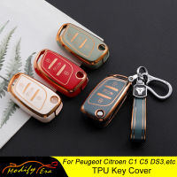 TPU Car Key Case Covers Holder Shell Fob For Peugeot Citroen C1 C2 C3 C4 C5 DS3 DS4 DS5 DS6 Protective Car-Styling Accessories