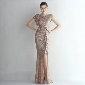 Shop Evening Dress Women New Banquet Sequin Fishtail Prom Part