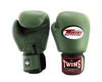 Twins special  Boxing Gloves BGVL-3 Green Olive Genuine leather Muay Thai Sparring MMA K1 นวมซ้อมชก ทวินส์ สเปเชี่ยล สีเขียวมะกอก หนังแท้ 100%