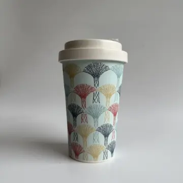 420ml Portable Practical Reusable Bamboo Fiber Coffee Cups Eco Friendly  Non-slip Solid Travel Car Mugs