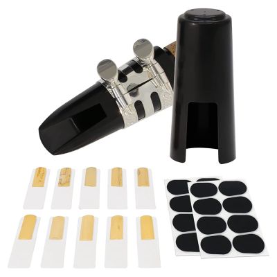 29 Pcs Bb Clarinet Mouthpiece Kit Includes Ligature, Mouthpiece Cushions, Clarinet Reeds 2.5 and Black Plastic Cap