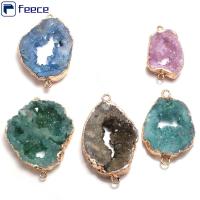 จี้คริสตัลสีเขียวหินโมราเครื่องรางหินธรรมชาติสีม่วง FEECE 5ชิ้นจี้อัญมณีสีเขียวอ่อนทำต่างหู