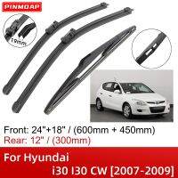 For Hyundai i30 I30 CW 2007-2009 24"+18"+12" Front Rear Wiper Blades Brushes Cutter Accessories 2007 2008 2009