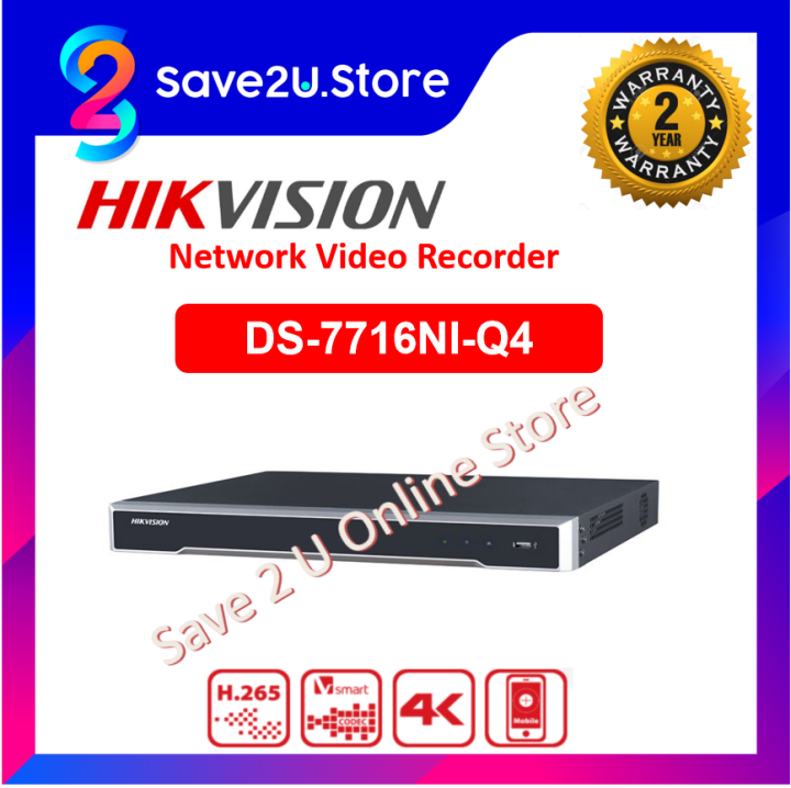 HIKVISION 16 CHANNEL DS-7716NI-Q4 4K NVR NETWORK VIDEO RECORDER 4HDD ...