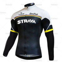 STRAVA Cycling Jerseys 2021 Racing Bike Jersey Long Sleeve Cycling Shirts MTB Pro Autumn Bicycle Long Sportswear for Men