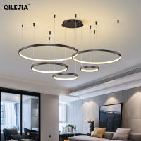 Modern Creative Rings Led Pendant Lights For Living Dining Room Bedroom Bar Cord Hanging Lamps Home Decor Chandelier Lighting